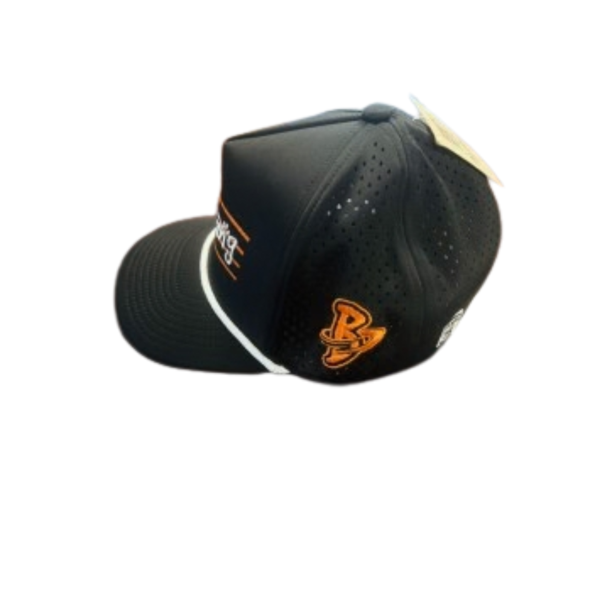 Orange Team Spirit NeoCool 5 Panel Black Snapback w/ White Rope