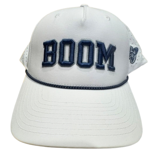 Richardson 355 White Hat with Navy Boom