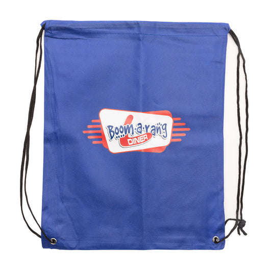 Blue Boomarang Drawstring Bag